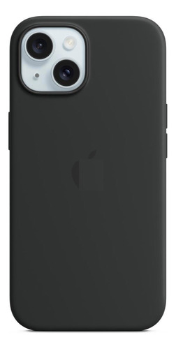 Capa De Silicone Para Apple iPhone 15 Plus - Preta