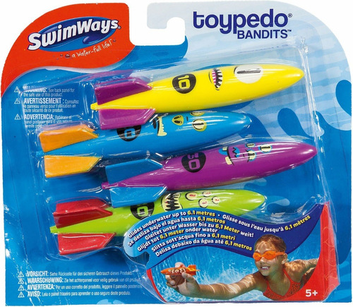 Swimways Toypedo Bandits 4 Lanza Torpedos Agua 8015 Caffaro