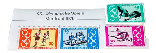 Bloque Y 2 Estampillas Alemania Olimp. Montreal 76