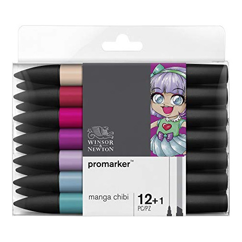 Marcadores Winsor & Newton Set Manga Chibi 1 Pack 12 Pz Arte