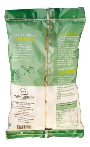 Imagen 2 de 5 de Porotos Pallares Molino Cerrillos Premium Paquete 500g
