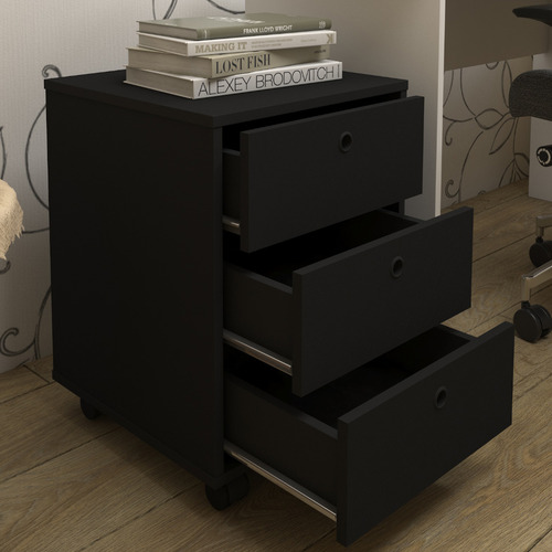 Gaveteiro Lyam Decor New Cor Preto Com Acabamento Bp