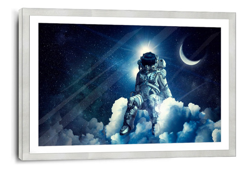 Cuadro De Poliuretano Con Poster Astronauta Sentado 45x70cm