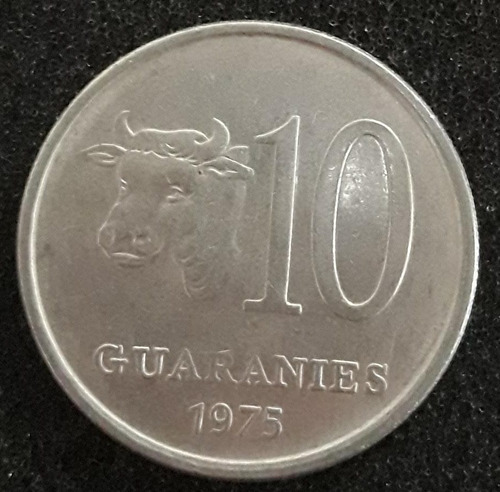 Moeda 10 Guaranies Ano 1975 Paraguai