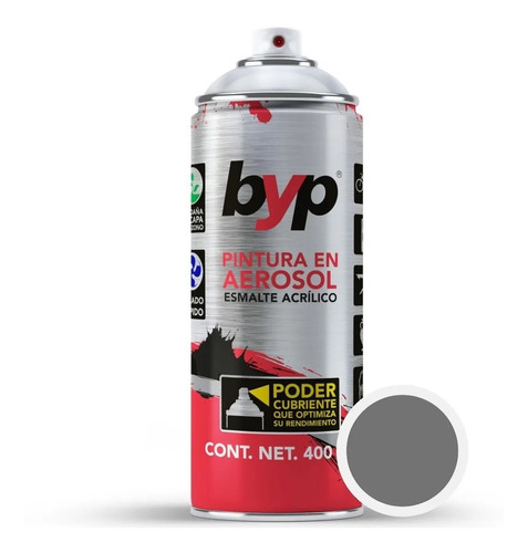 Pintura Aerosol Byp Esmalte Acrílico 400ml Gris Maquina