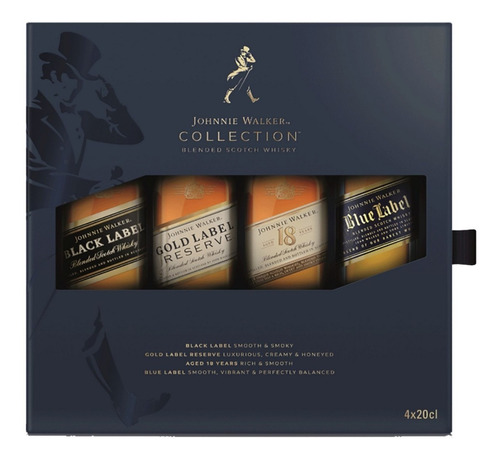 Whisky Escoces Johnnie Walker Collection X 4 200 Ml
