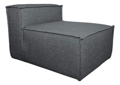 Sillón Modulo Central Latt Lino Dalton Color Gris Oscuro