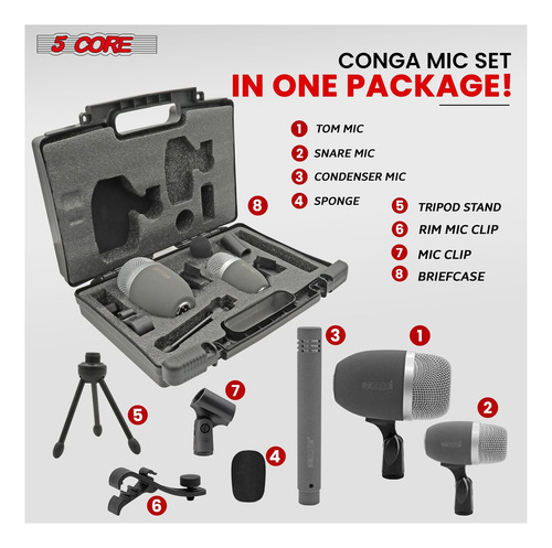 Micrófonos Cardioides Dinámicos 3 Mic Set Xp Series - 5 Core