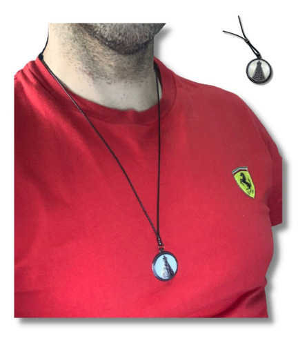 Imagem 3 de 5 de Colar Gargantilha Masculino Pingente Nossa Senhora