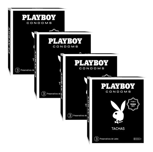 Preservativos Con Tachas Placer X12 Unidades 4 Cajas Playboy