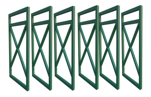 Prateleira industrial Omega Suportes Seis suporte para prateleira estilo industrial 06 un. verde verde - 37cm x 20cm