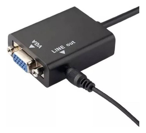 Cabo Adaptador Md9 15cm Hdmi Macho Para Vga Fêmea Áudio P2