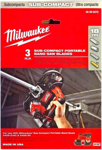 Milwaukee Hoja Sierra De Banda Portátil Subcompacta 3 Pack