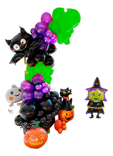 Kit Globos Halloween Murciélago Calabaza Fantasma Gato