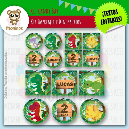 Kit Imprimible Dinosaurios Dinos ¡texto Editable!