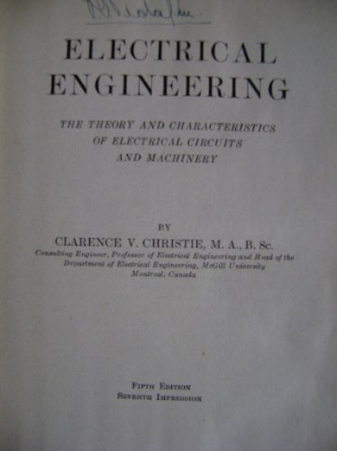 Electrical Engineering / Clarence V. Christie (1938)