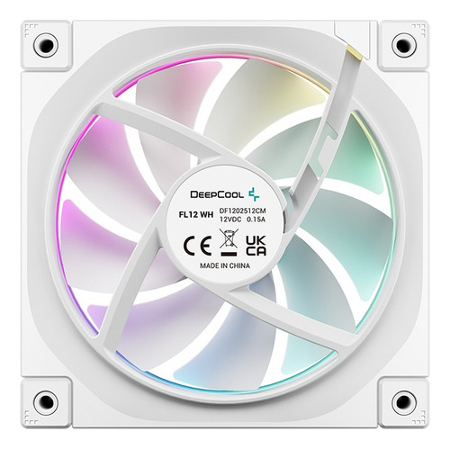 Kit De 3 Ventiladores Deepcool Gamer Fl12 Wh 120mm Argb Pwm