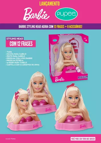 Barbie Busto Extra Styling Head C/ 12 Frases E Acessórios