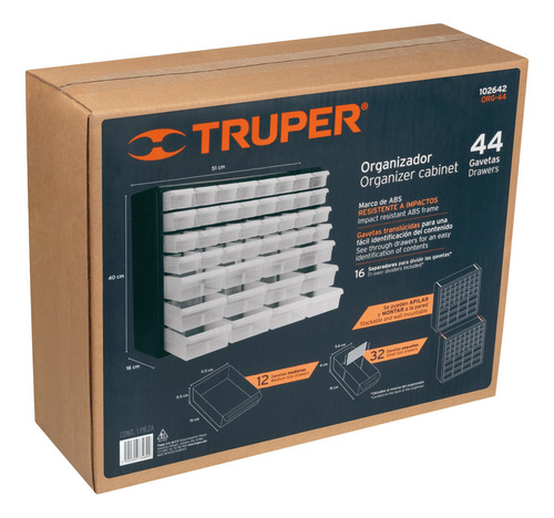 Organizador 44 Bandejas Truper 102642