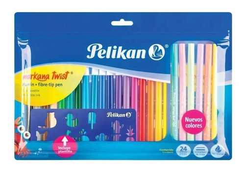 Plumones Markana Twist Pelikan Marcador 24 Colores Distintos