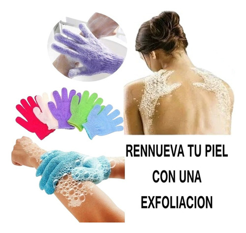 Set X 10 Guante Exfoliante Manopla Corporal Baño Ducha Spa