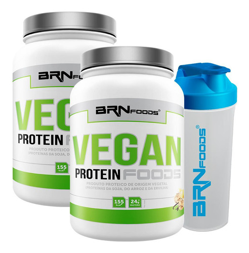 Kit 2x Vegan Protein 500g + Coqueteleira 600ml - Brn Foods