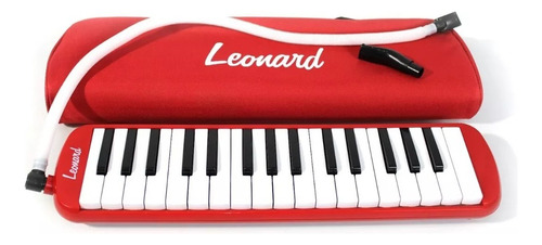 Melodica Leonard M32ard Piano 32 Notas Con Funda Color Rojo