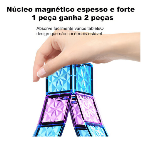 Blocos De Construção Magnéticos Zavanese Brinquedos 102 Peças