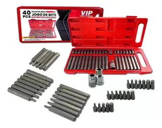 Jogo De Bits Torx Multidentada E Allen Com 40 Peças Vip