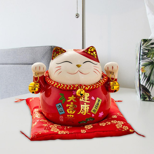 3 Uds Maneki Neko Buena Suerte Gato Alcancía Ornamento