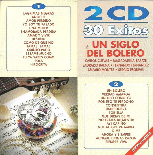 Carlos Cuevas / Amparo Montes / Y Varios Mas - 30 Éxitos Un Siglo Del Bolero- Cd Versión Edición Limitada 2010 Producido Por Im