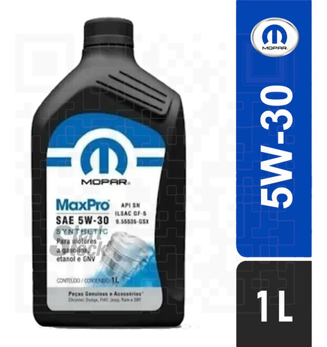 Imagen 1 de 2 de Aceite Mopar Maxpro 5w30 Fullsintetico 1 Lts. Diesel Dpf C2