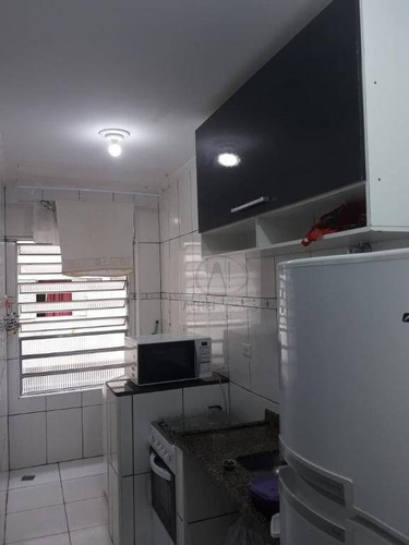 Imagem 16 de 19 de Kitnet Revertido Pra 2 Dormitórios, Na Quadra Da Praia, Com Vaga Coletiva, À Venda, 44 M² Por R$ 260.000 - Ponta Da Praia - Santos/sp - Kn0243