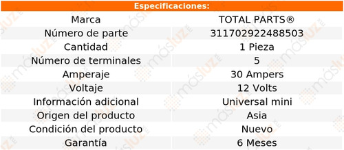 (1) Relevador Voltaje 5 Term Jeep Grand Cherokee V8 5.9l 98