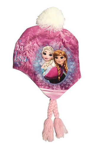 Gorro Infantil Invierno Frozen Con Pompón Y Orejera