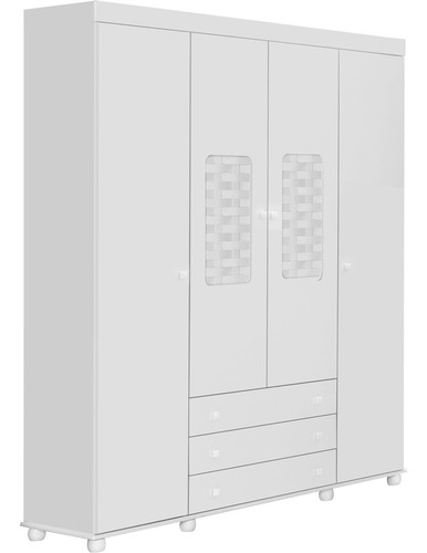 Guarda-roupa Planet Baby Doçura - 4 Portas - 100% Mdf - Bran