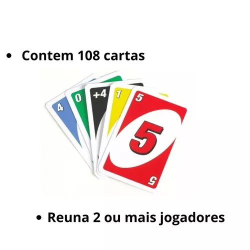 Jogo de Cartas Uno Versão Verão 108 cartas familia e amigos horas