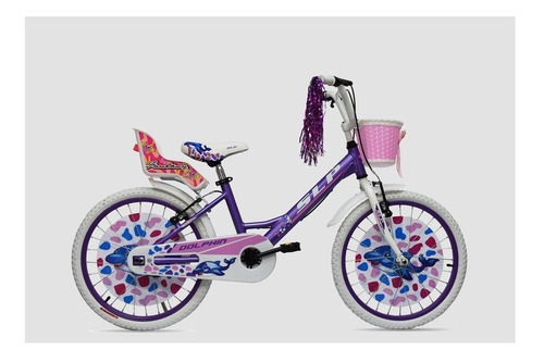 BMX infantil SLP Dolphin R20 1v frenos v-brakes color lila con pie de apoyo  