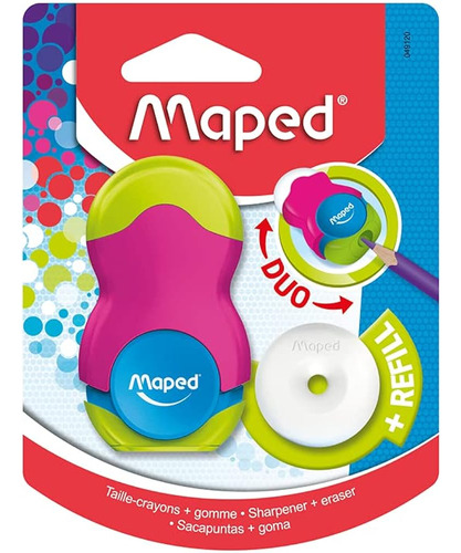 Maped Loopy Coloured Duo Eraser Y Pencil Sharpener (colores 