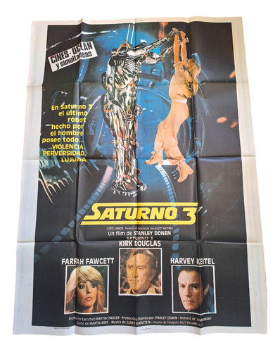 Poster Afiche Cine Original Doble Saturno 3 Kirk Douglas *