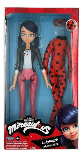 Muñeca Lady Bug & Marinette 2 Outfits Bandai