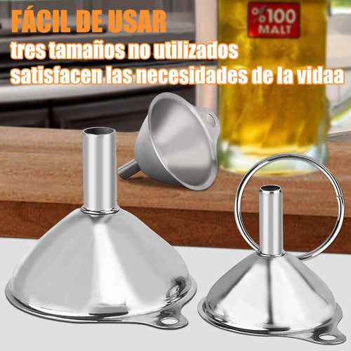 Mini Embudos De Cocina Para Llenar Botellas, Acero Inoxidabl