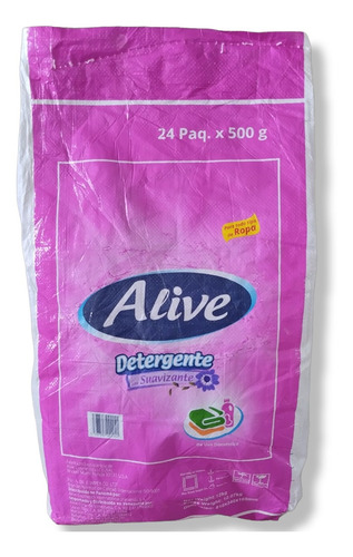 Bulto Detergente Alive De 500g Con Suavizante 24 Unidades