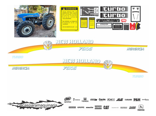 Juego De Calcas Para New Holland 7610 S Here