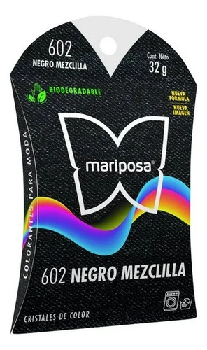 14 Pzas Colorante Para Telas Mariposa 602 Negro Mezclilla 32