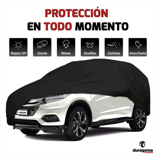Imagen 4 de 8 de Funda Cubre Auto Impermeable Airway Edición Black S M L Xl