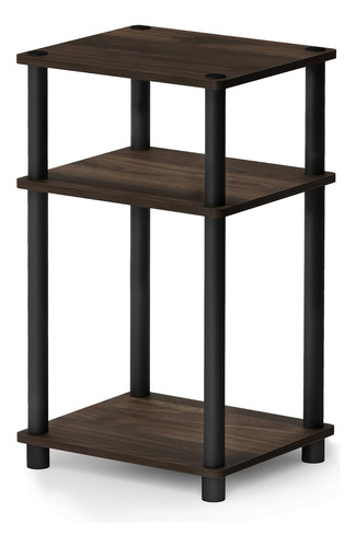 Mesa Auxiliar De 3 Niveles Furinno, Paquete De 1, Nogal Colu