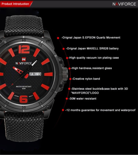 Reloj Hombre Naviforce Nf9066 Día Padre Calendario Completo