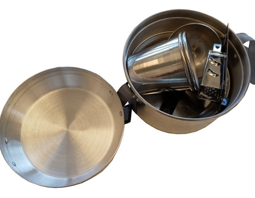 Marmita De Aluminio Combo P/ 2 Personas 10 Piezas + Mini Anf