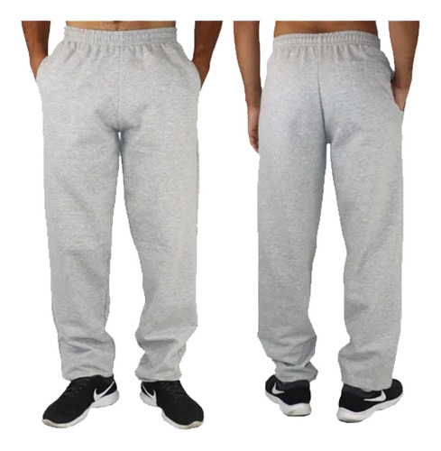 Pantalón Deportivo Hombre Jogging Felpa Sin Puño + Bolsillos